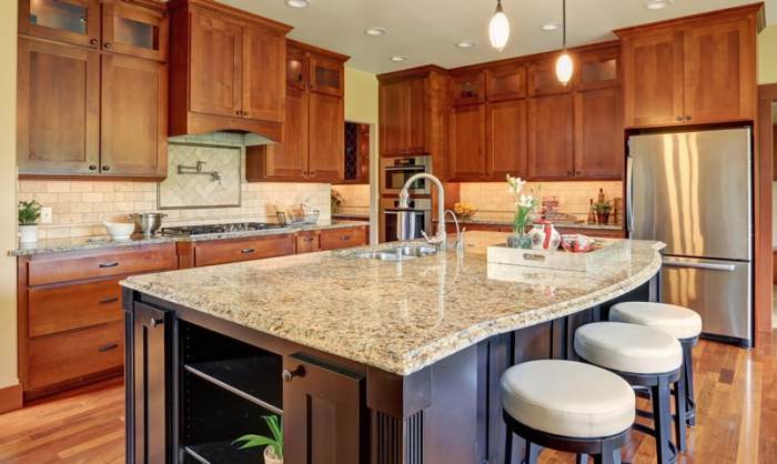 What is normally the countertop made of in california apartments